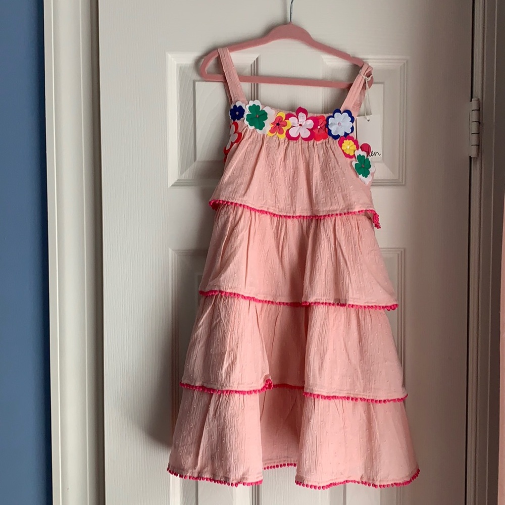 Mini Boden Pink Tiered dress